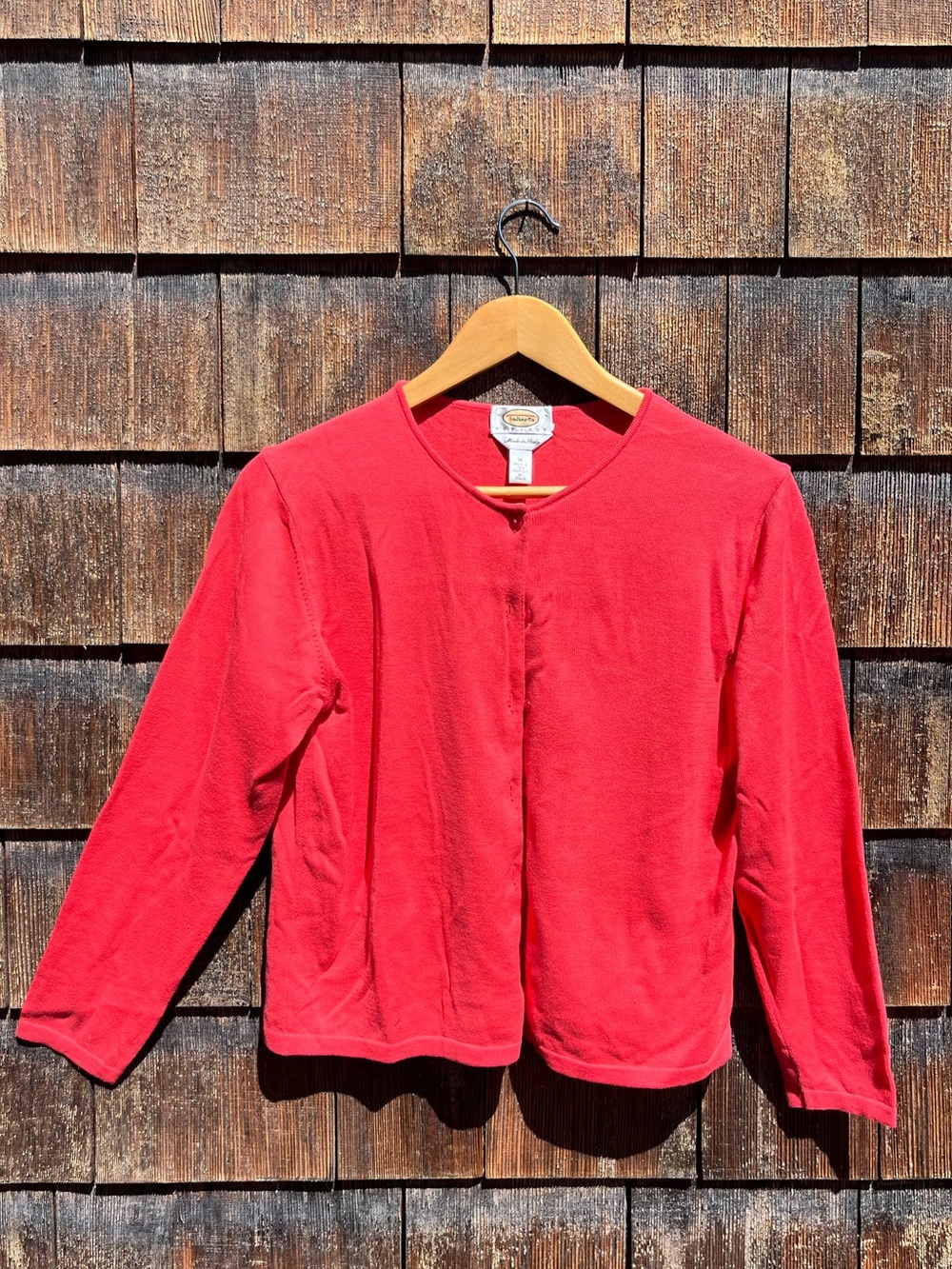 Talbots Coral Crew Cardigan